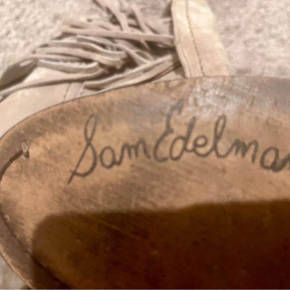 Sam Edelman Suede Fringe Ankle Boots - Beige - Picture 5 of 8